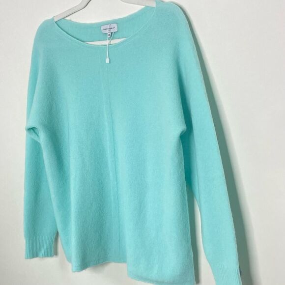 Bianco & Blu Alpaca Wool Blend Wide Yoke Ice Blue Sweater M #DD - Picture 7 of 8